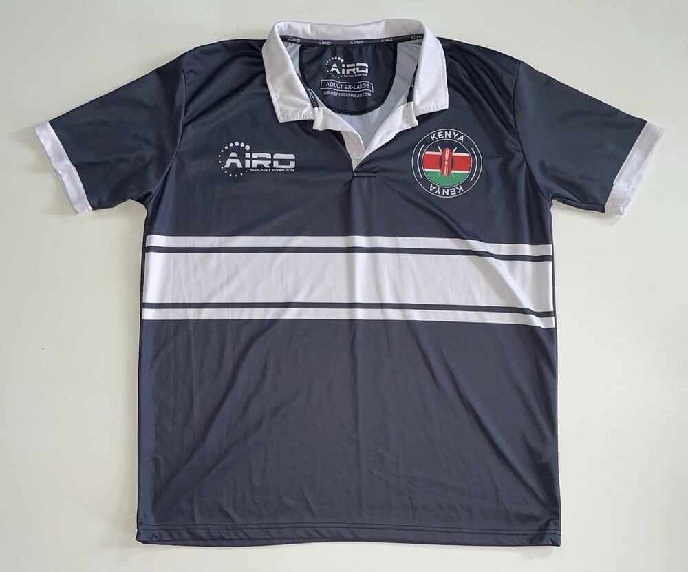 Airo Kenya Concept Stripe Polo Football Soccer T-Shirt Jersey Unisex Adult 2XL